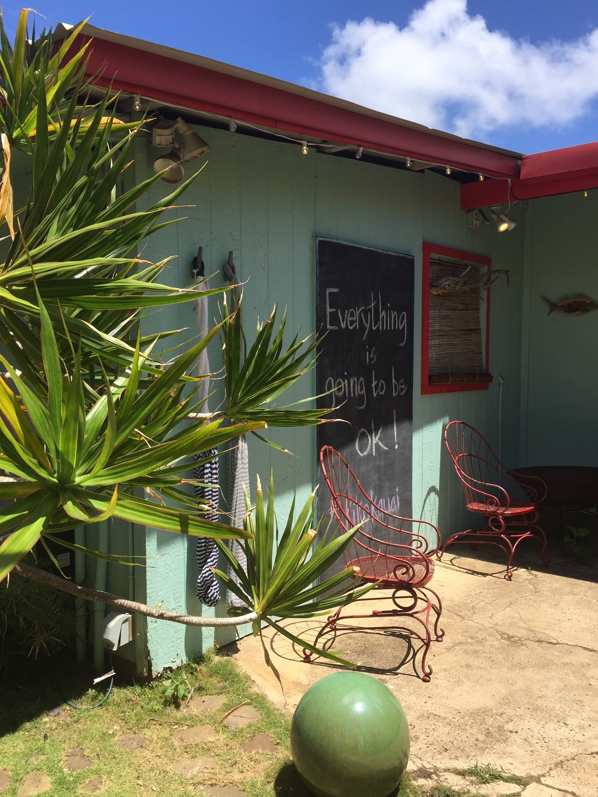 Perfect reminder outside an adorable shop in Kapa’a Town.