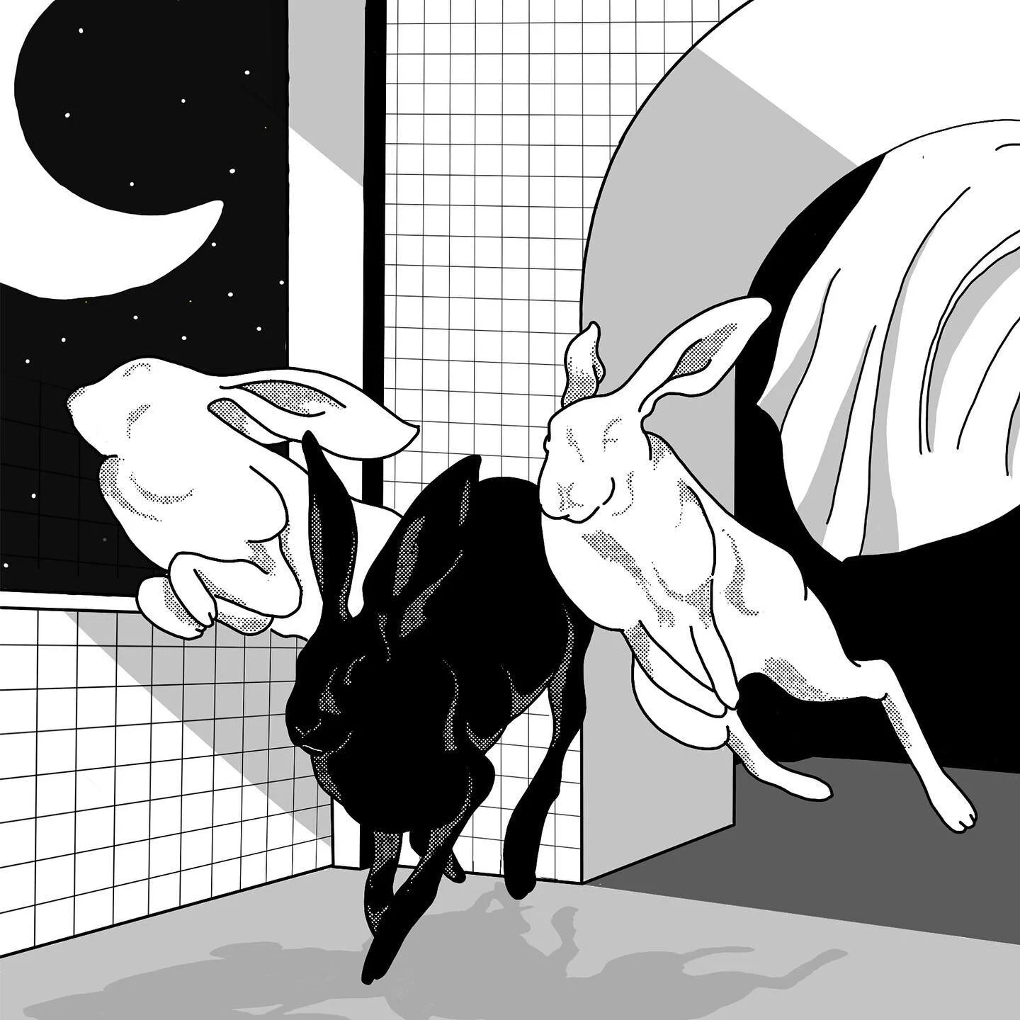 The Three Hares ~
.
.
.
.
.
#sketchbook #illustrationnow #illustrationartists #illustrated #digitalart #art #drawing #emergingartist #artcollective #illustration #procreate #blackandwhite #poster #design #theillustrationroom #illustratorscommunity #f
