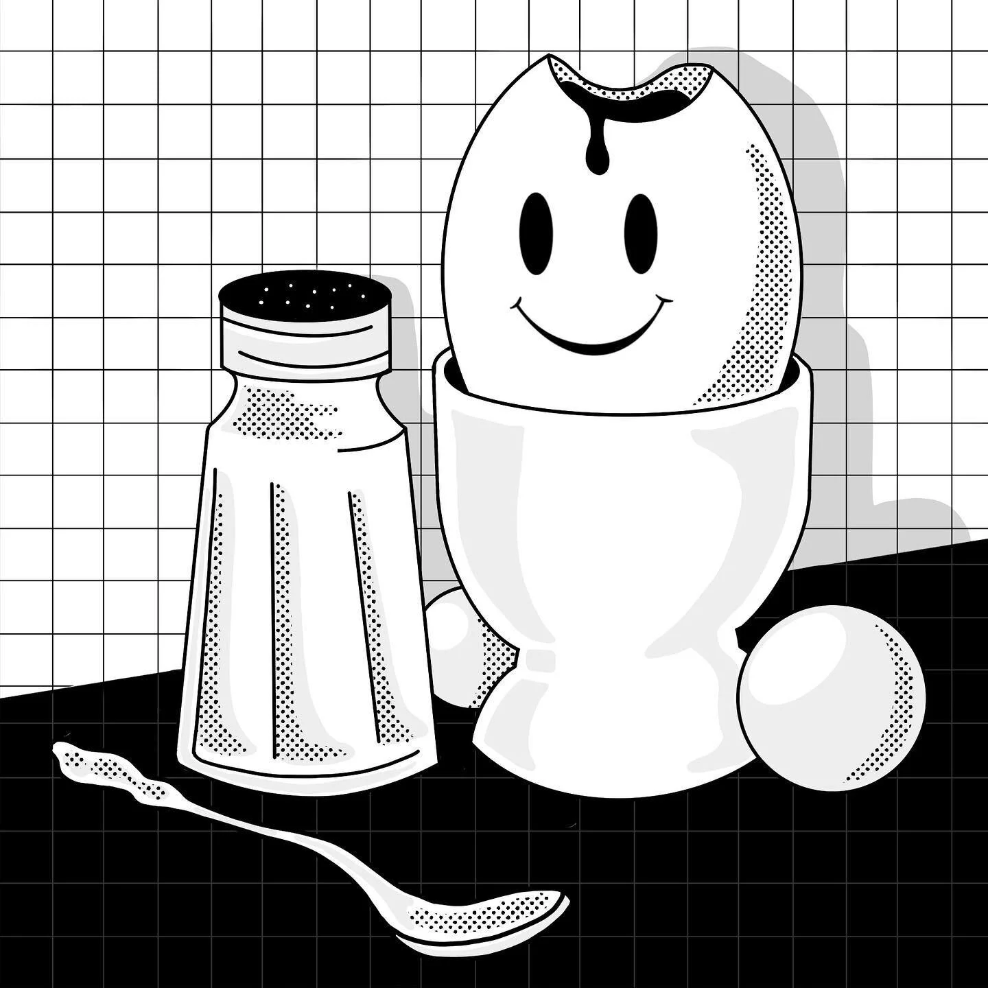 Tier 4 Sunday breakfast. 
.
.
.
.
 #illustrationnow #illustrationartists #illustrated #digitalart #art #drawing #emergingartist #artcollective #illustration #procreate #blackandwhite #contemporaryart #design #contemporaryillustration #theillustration