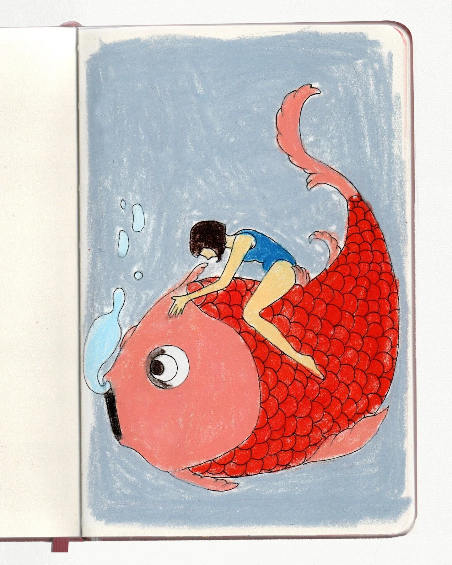 Red fish don't eat worms, don't think about it twice, The fisherman will catch you, listen to my advice. 🎏

#artistsoninstagram #illustration #pasteldrawing #sketchbook #analog #pencilsketches #koi #handdrawn #originaldesigns #sketchbookcreations #p