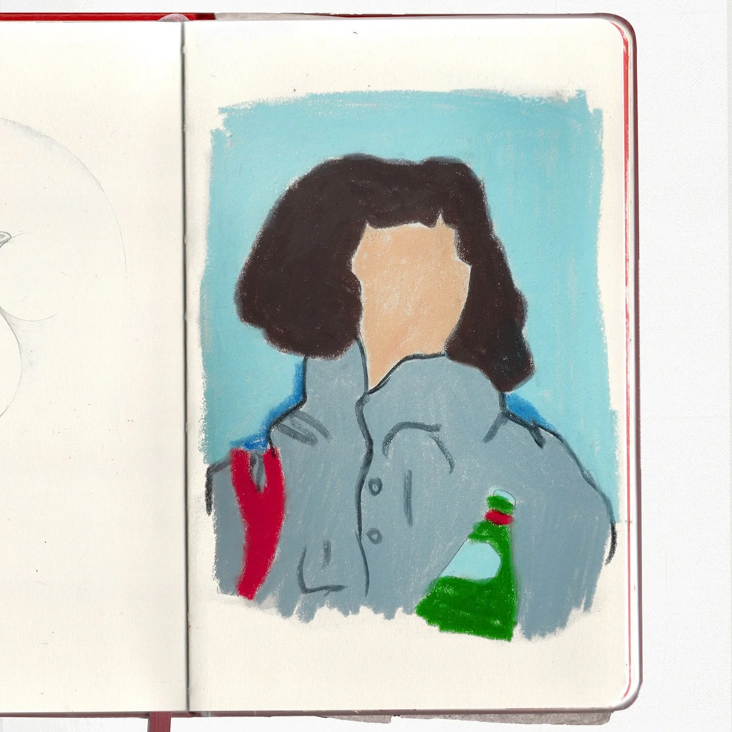 Me&amp;the sparkling water 🧊 #illustration #sketch #sketchbook #selfie #artwork #itsnicethat