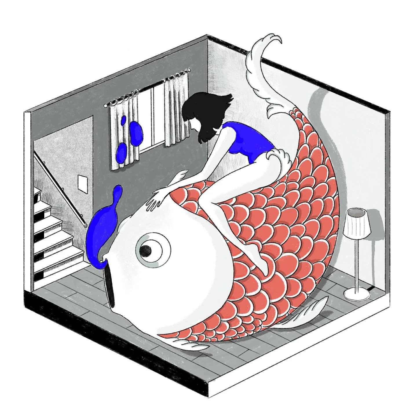 🎏 
.
.
.
.
#art #artwork #procreate #itsnicethat #illustration #kiblindmagazine #emergingartist #ballpitmag #koifish #buckuback