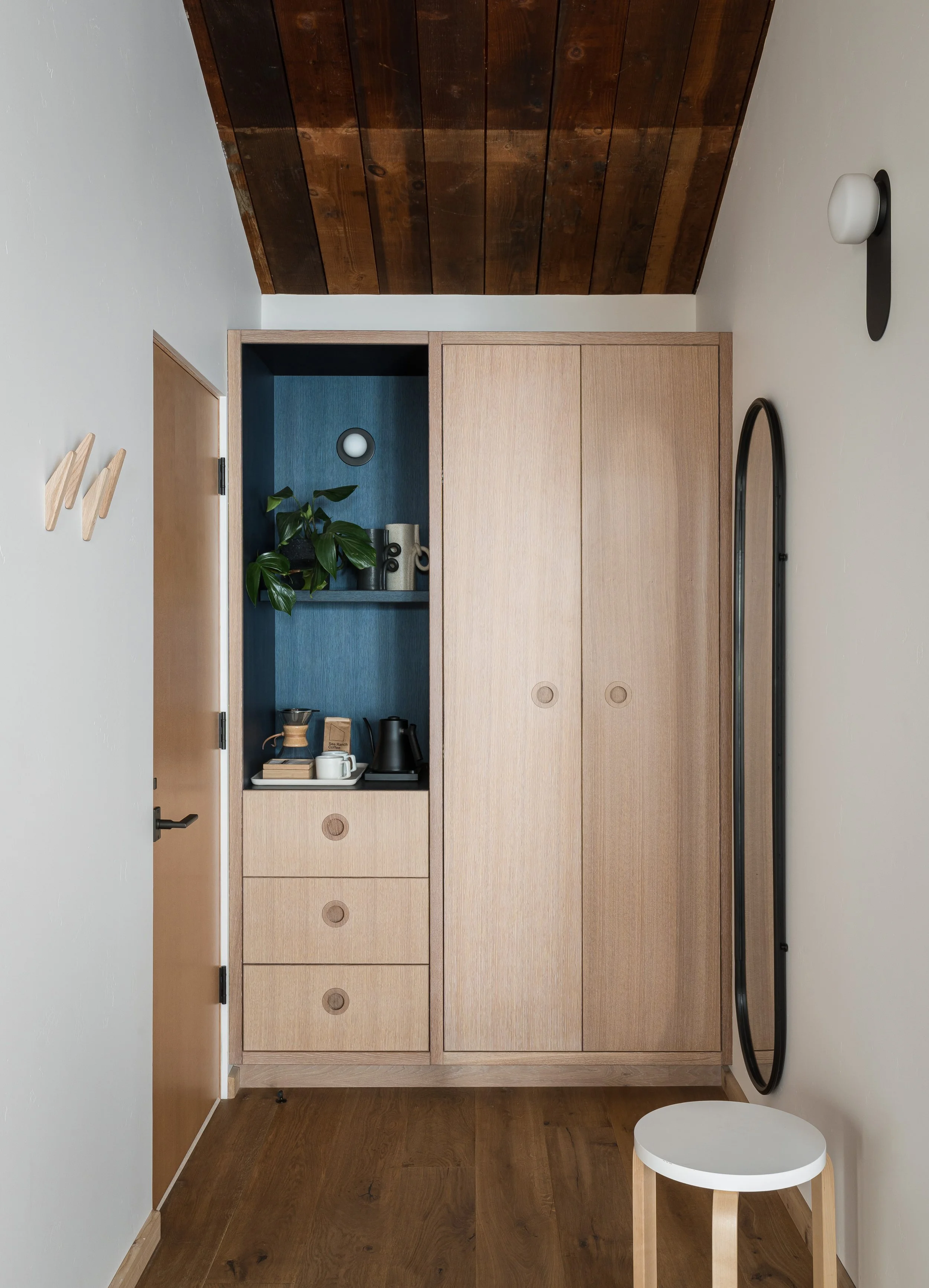  Custom built in closet.  The Sea Ranch Lodge Collaboration with Nicole Hollis. Photo - Adam Potts 