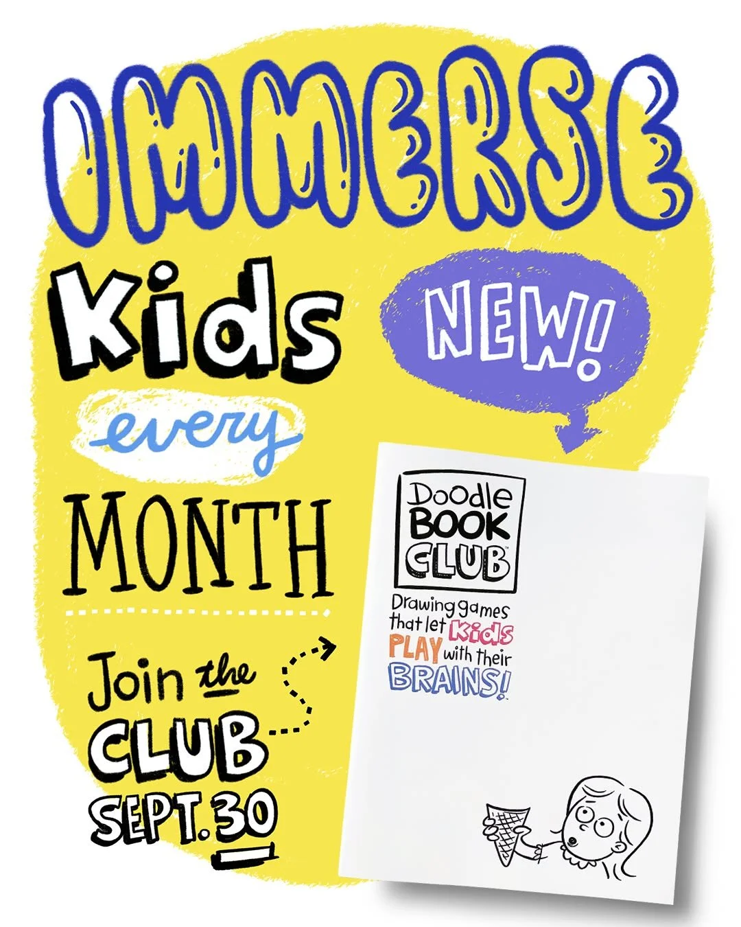 This isn't about keeping kids "busy". Doodle Book Club was designed to keep kids' brains entertained. So instead of zoning out, they're zoning in &ndash; playing drawing games that exercise their natural talent for imaginative thinking. The