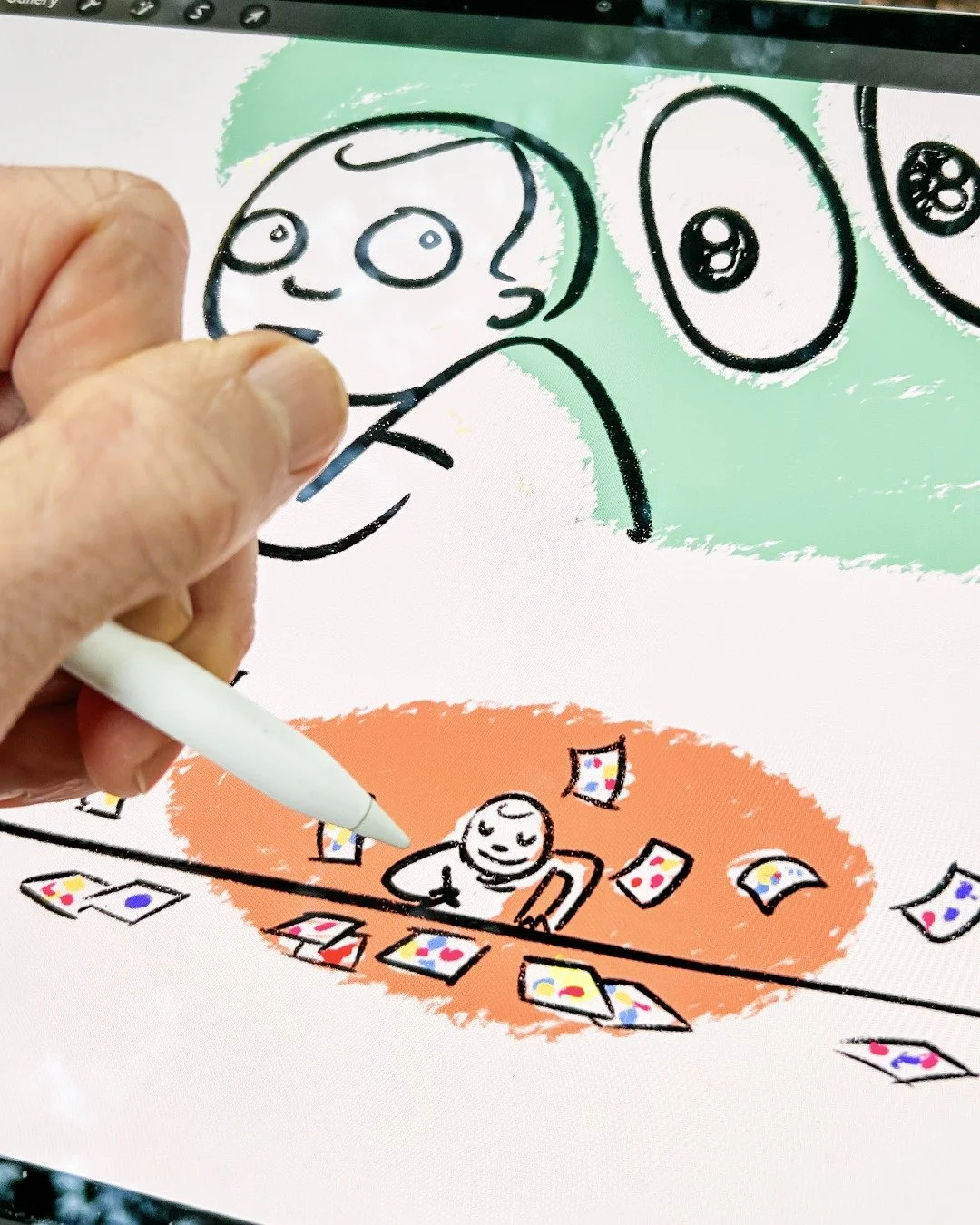 Not gonna lie. I think I'm having as much fun as the kids in Doodle Book Club. This is me working up some doodles to post about why it's ok (even beneficial) to leave kids alone when they're drawing. I think I'm posting it next week 🤔🙃

If you're c