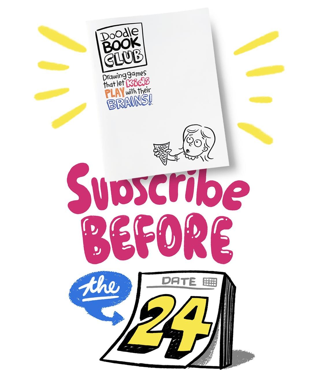 Want to get the very first mailing? Join the Club today!

Already in the Club? Tell a friend! When kids doodle in a group it gets REALLY interesting (and even more hilarious).

WTH is this? Visit DoodleBookClub.com (link in bio) and see how kids acti
