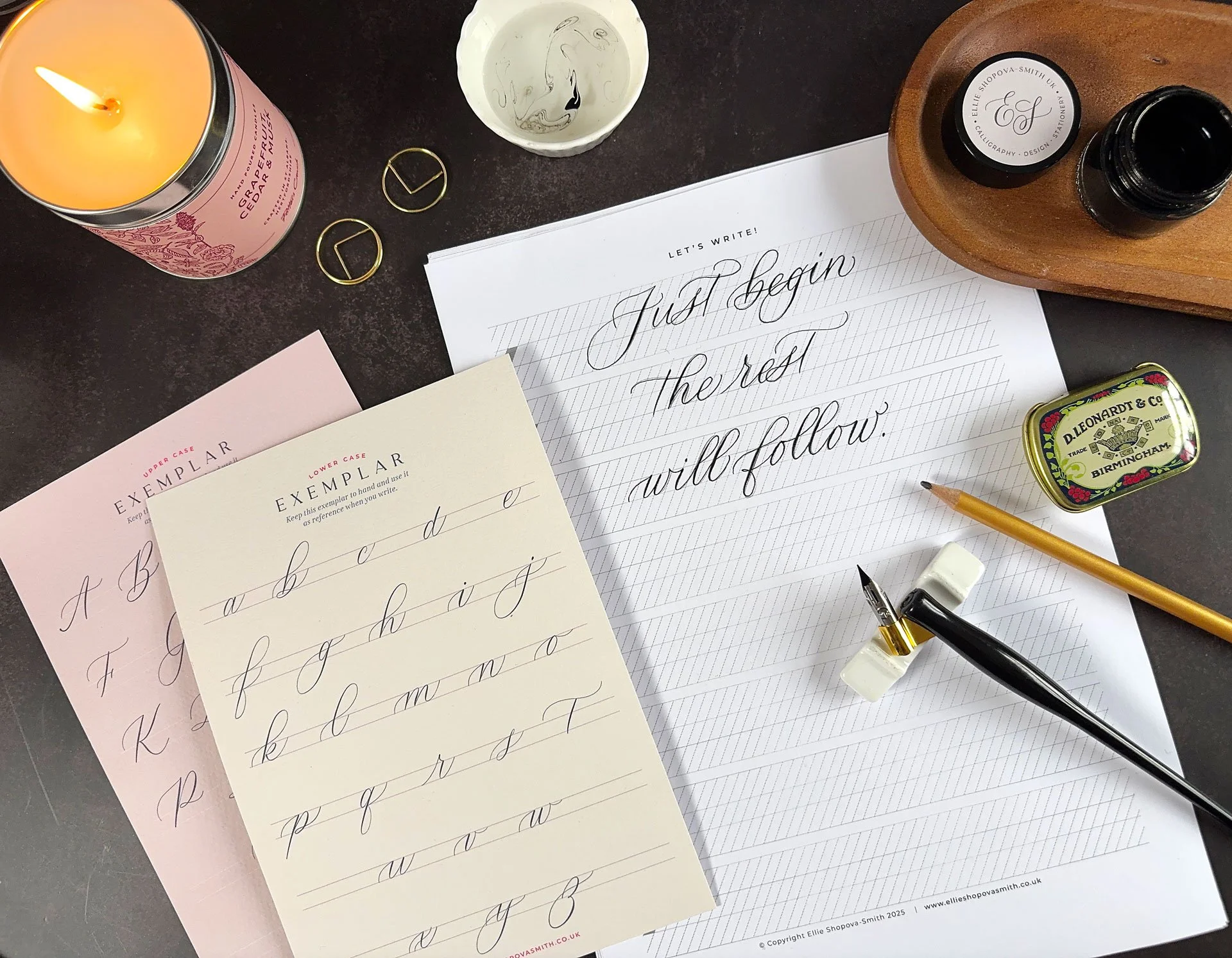 Learn Calligraphy: A Beginners Guide to Dip Pen Calligraphy (+ FREE Practice Worksheets)