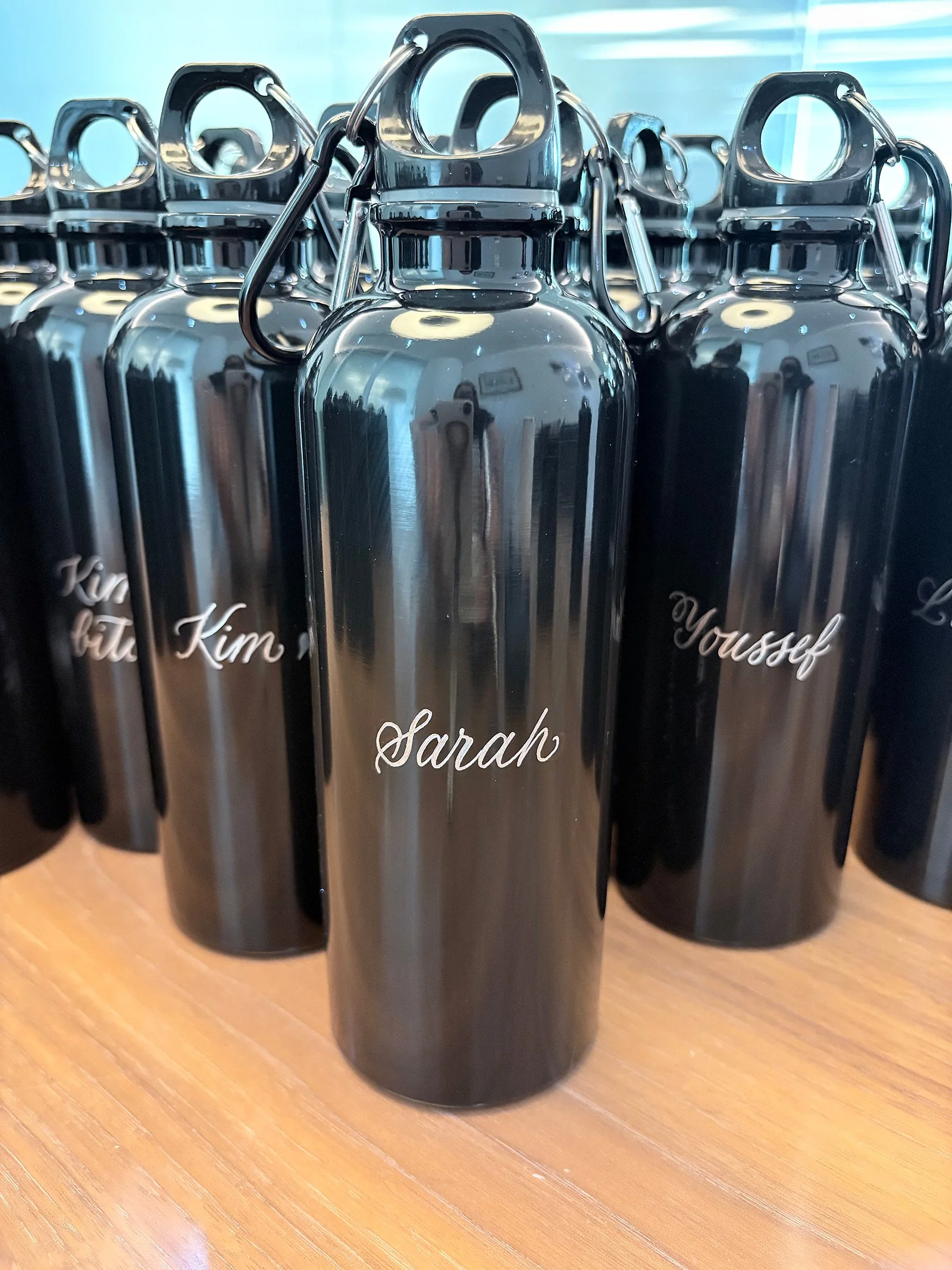 Engraving on water bottles