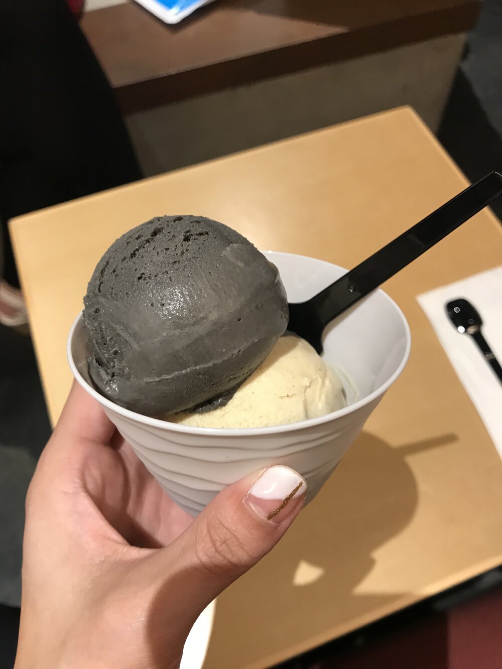 The best black and white sesame ice cream at Gomaya Kuki