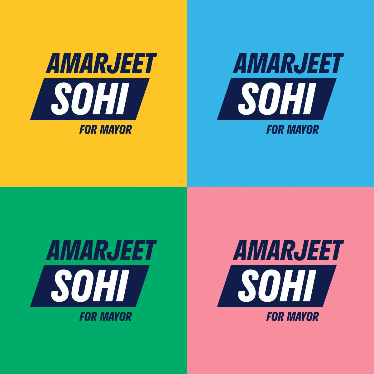 Primary logo, colour, and identity system for Amarjeet Sohi's 2021 Edmonton mayoral race by Nigel Hood