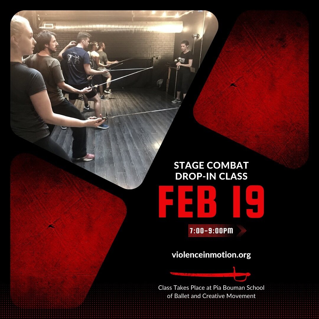 Next week! Feb 19 is our next stage combat drop-in class! 

🔗 in our profile to sign up. 

This class is meant for students of all levels of expirence, so if you&rsquo;re brand new to stage combat, or have your advanced certification&mdash;our instr