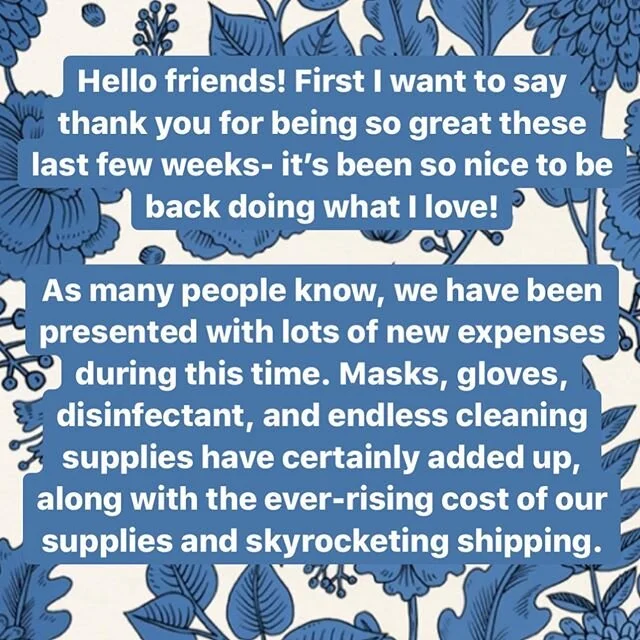 Current and future clients - please read 😊 your love and support is SO appreciated!