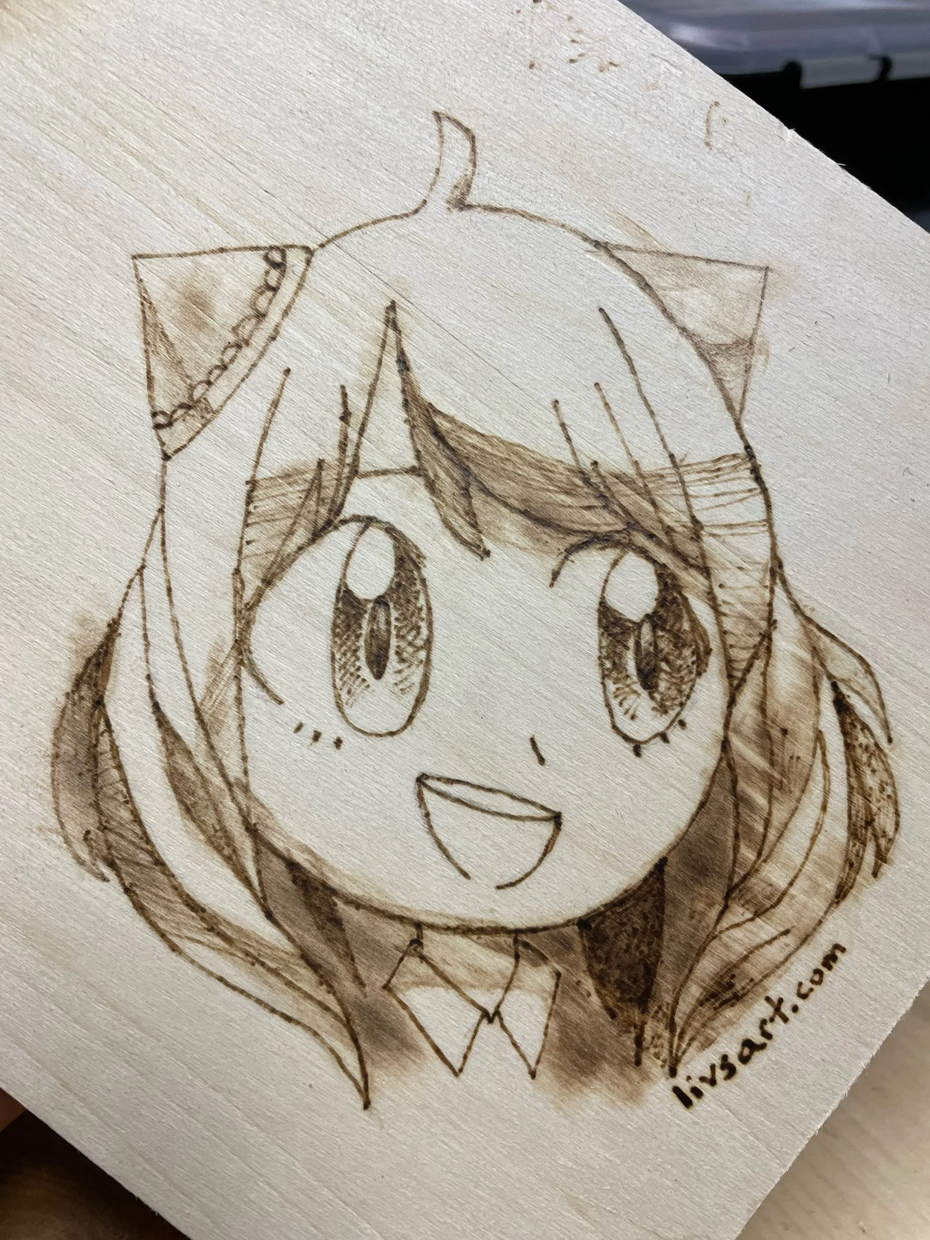 Anya Forger (pyrography)
