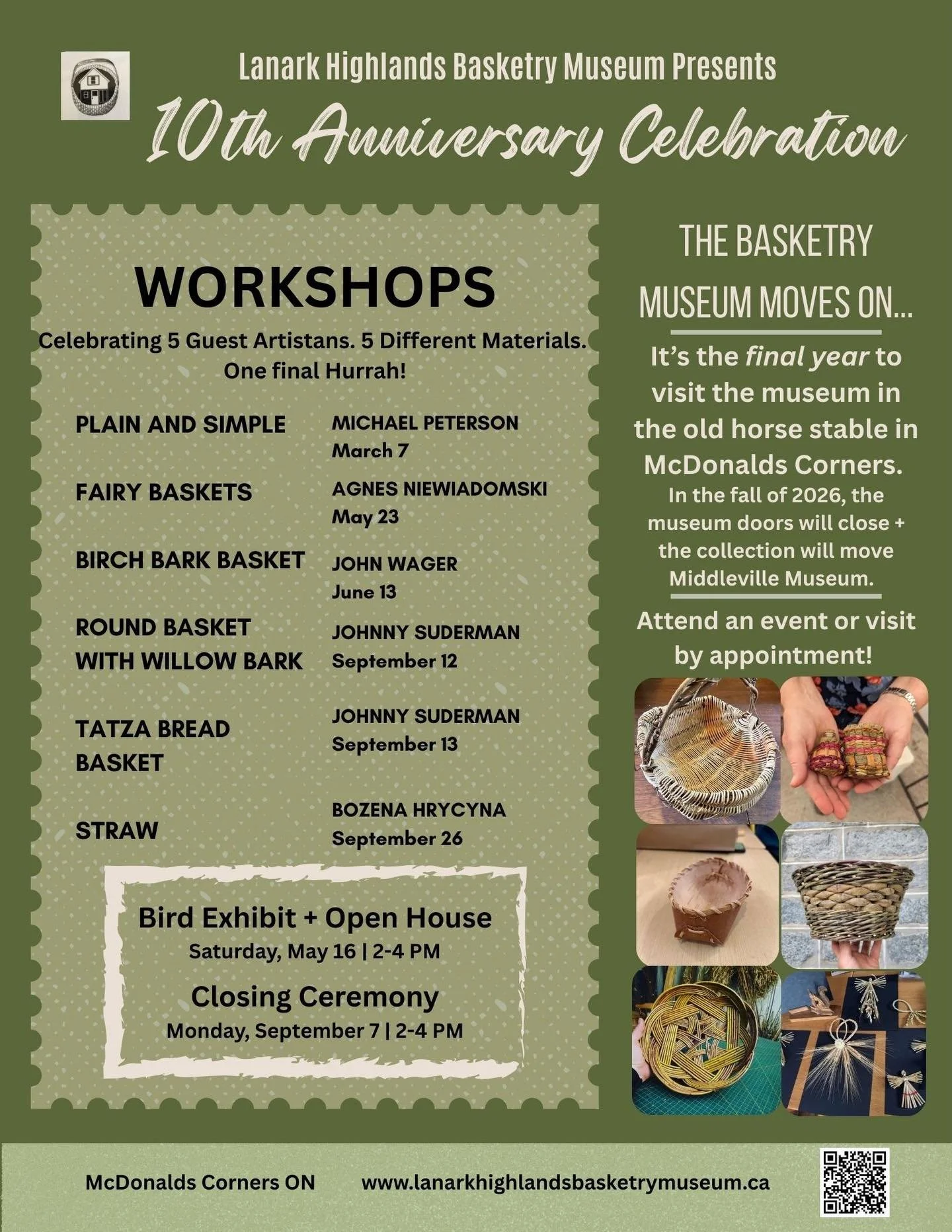 Come visit the only basketry museum in Canada and make a basket while you&rsquo;re at it! 

This museum was established 10 years ago and the collection will move to @middlevilledistrictmuseum in the fall of 2026. 

Visit the collection while it&rsquo