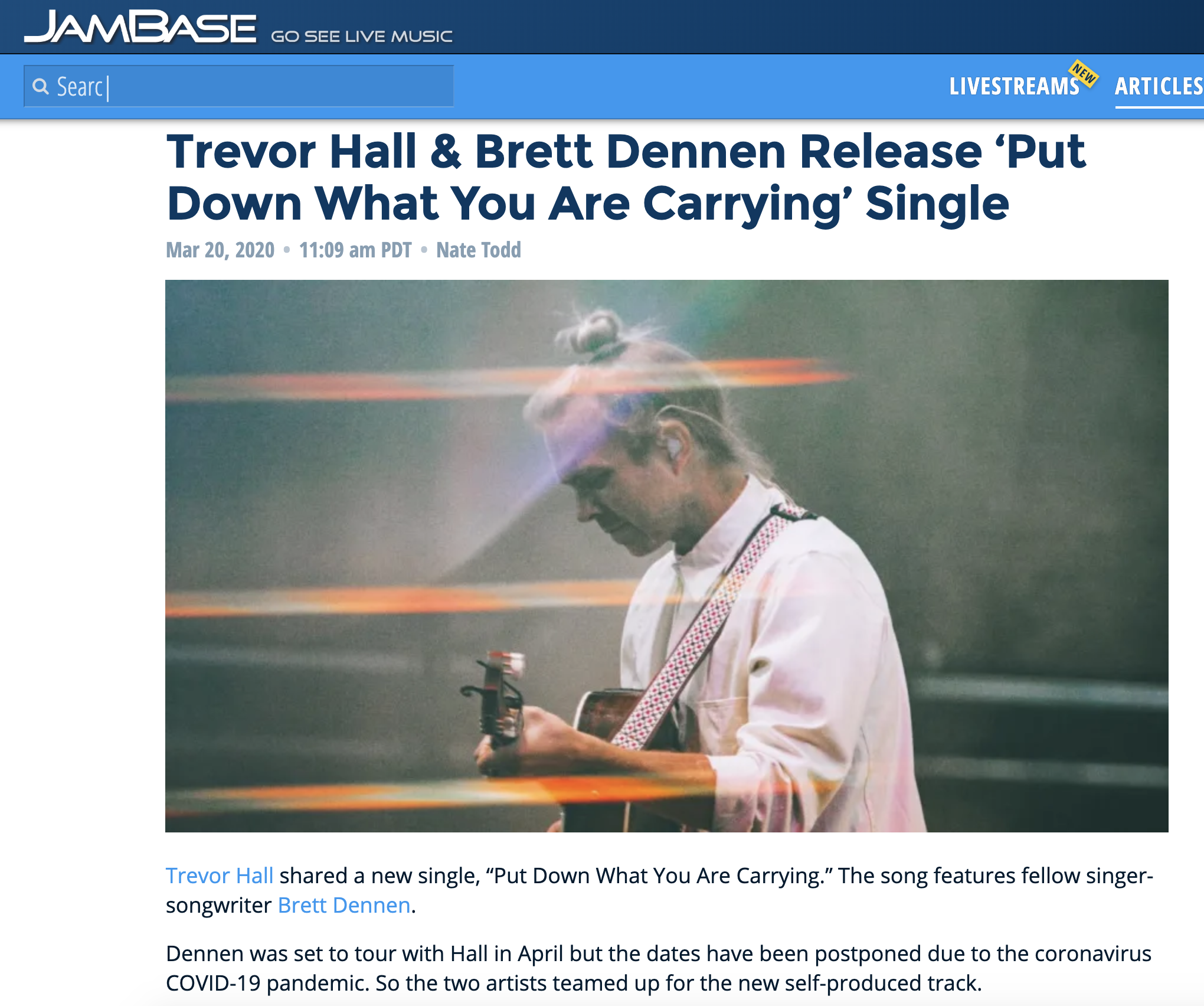 Trevor Hall &amp; Brett Dennen Release ‘Put Down What You Are Carrying’ Single
