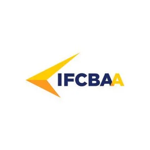 IFCBA logo with a yellow arrow shape pointing left and the text 'IFCBA' in blue and yellow.
