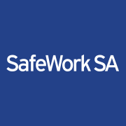 SafeWork SA logo with white text on a blue background.