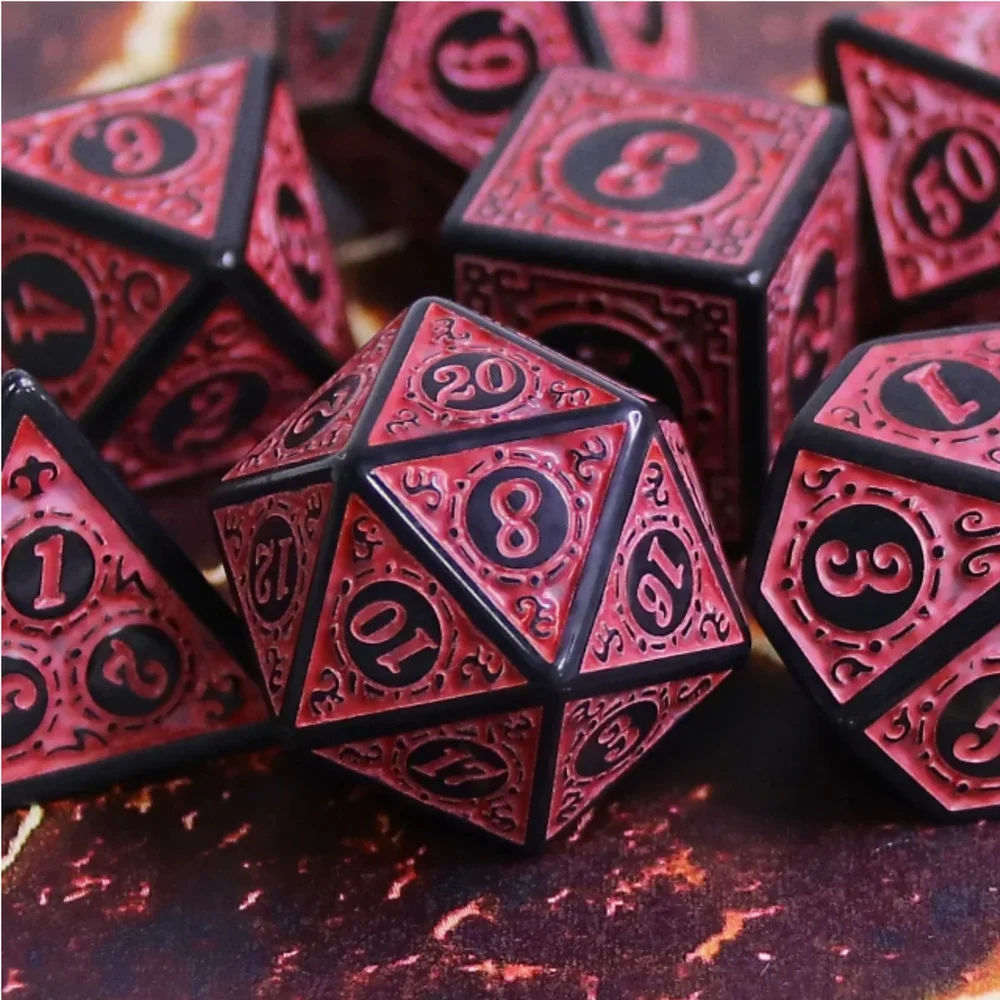Dragonrune Red Flame Dice - Set of 7 — Dungeons Box