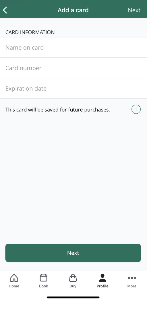 4. Input and save your billing information.