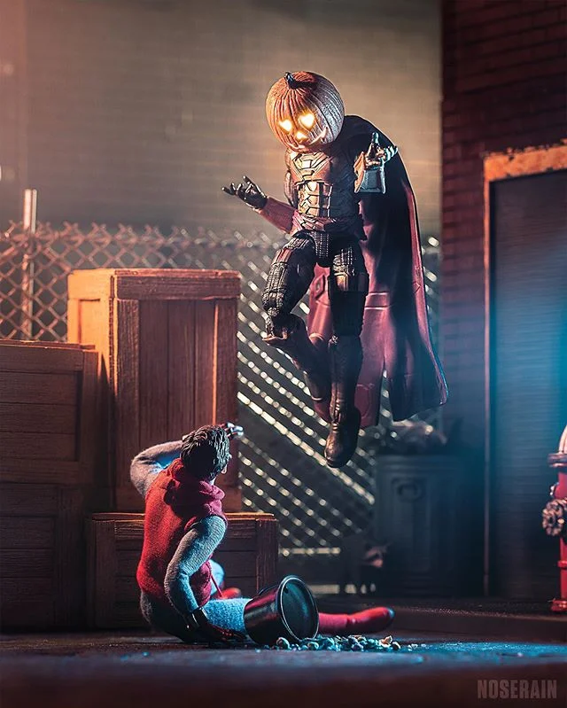 &lt;&lt;Swipe&lt;&lt;..Trick-or-Treat? Share with someone who loves #Halloween🎃
.
📸: @noserain
Follow for more toy photography!
Crates, fence &amp; hydrant by @terrafoamer
.
.
.
@spidermanmovie @tomholland2013 @marvelstudios @jnwtts @zendaya @jonfa