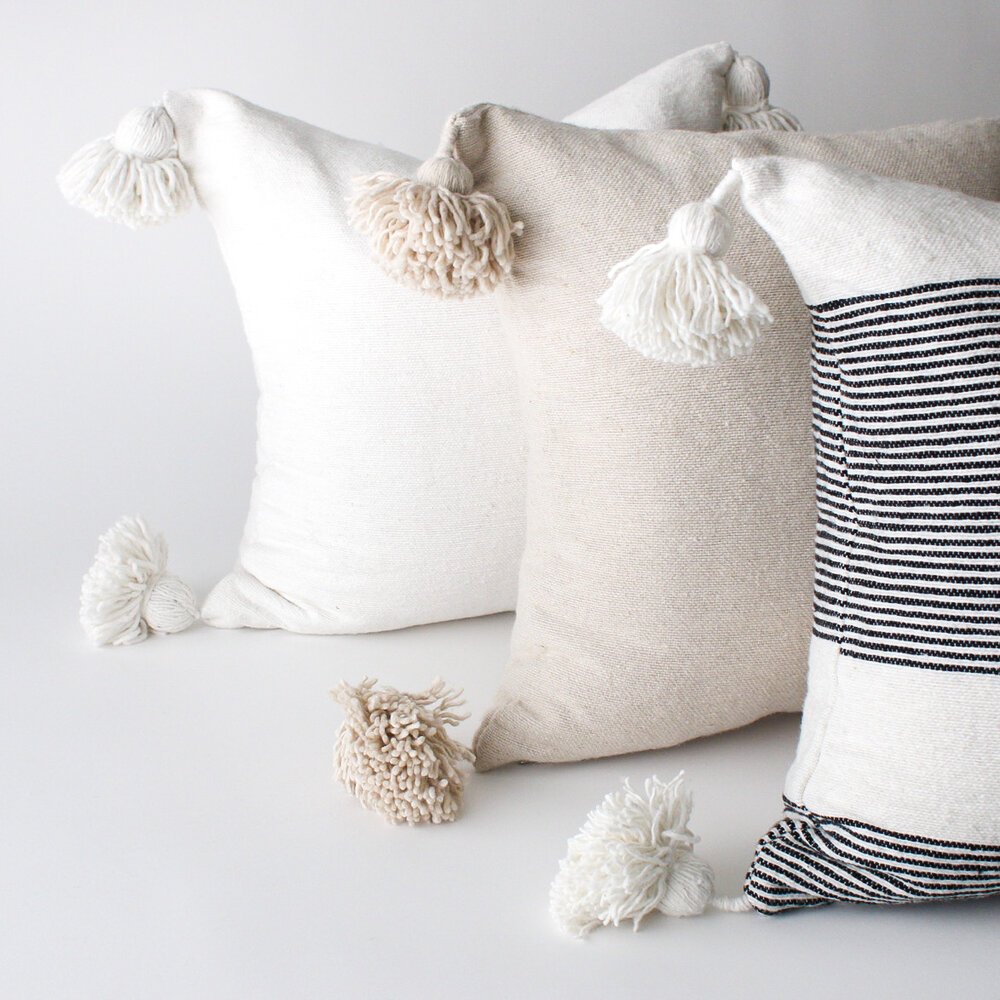 missil dessert Mob Moroccan Pom Pom Pillow Cover - Oatmeal — The Elementary Home