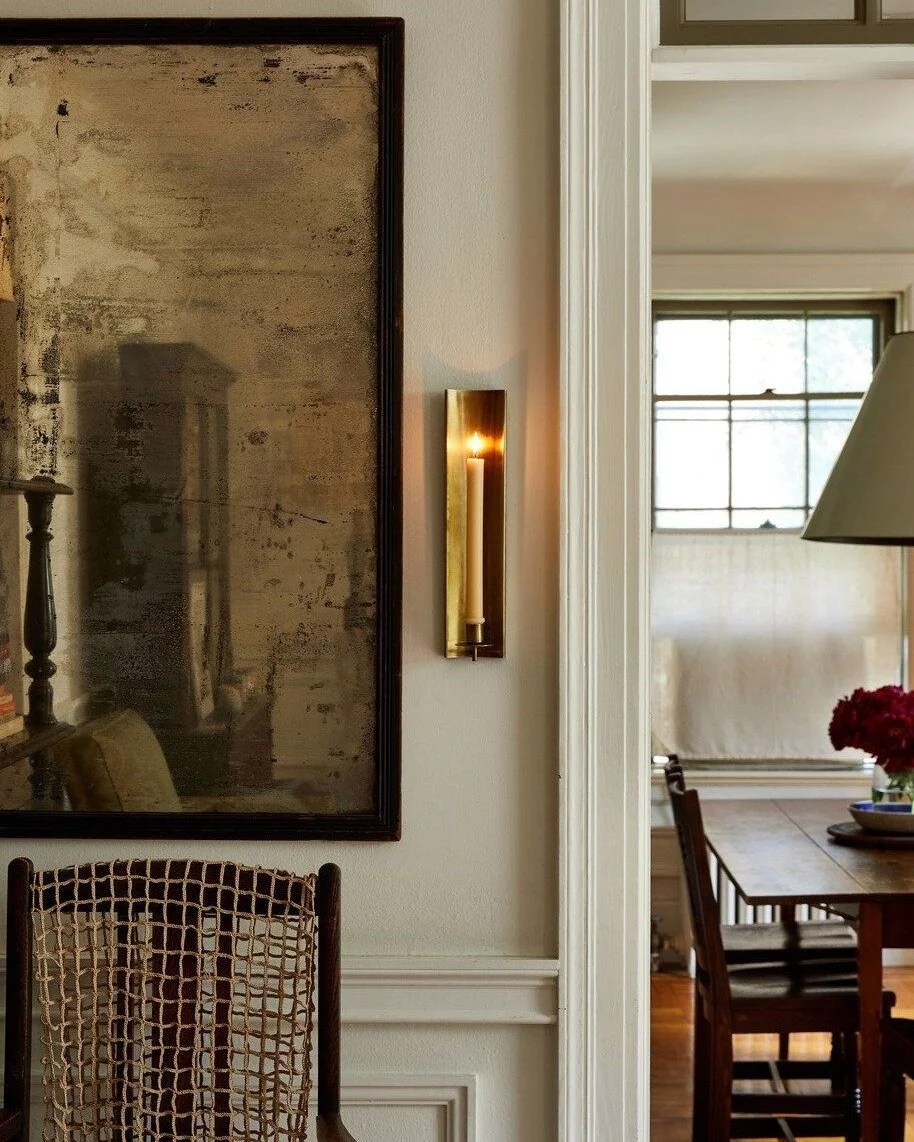 The timeless brass channel sconce never gets old... make winter a bit cozier with candlelight.
