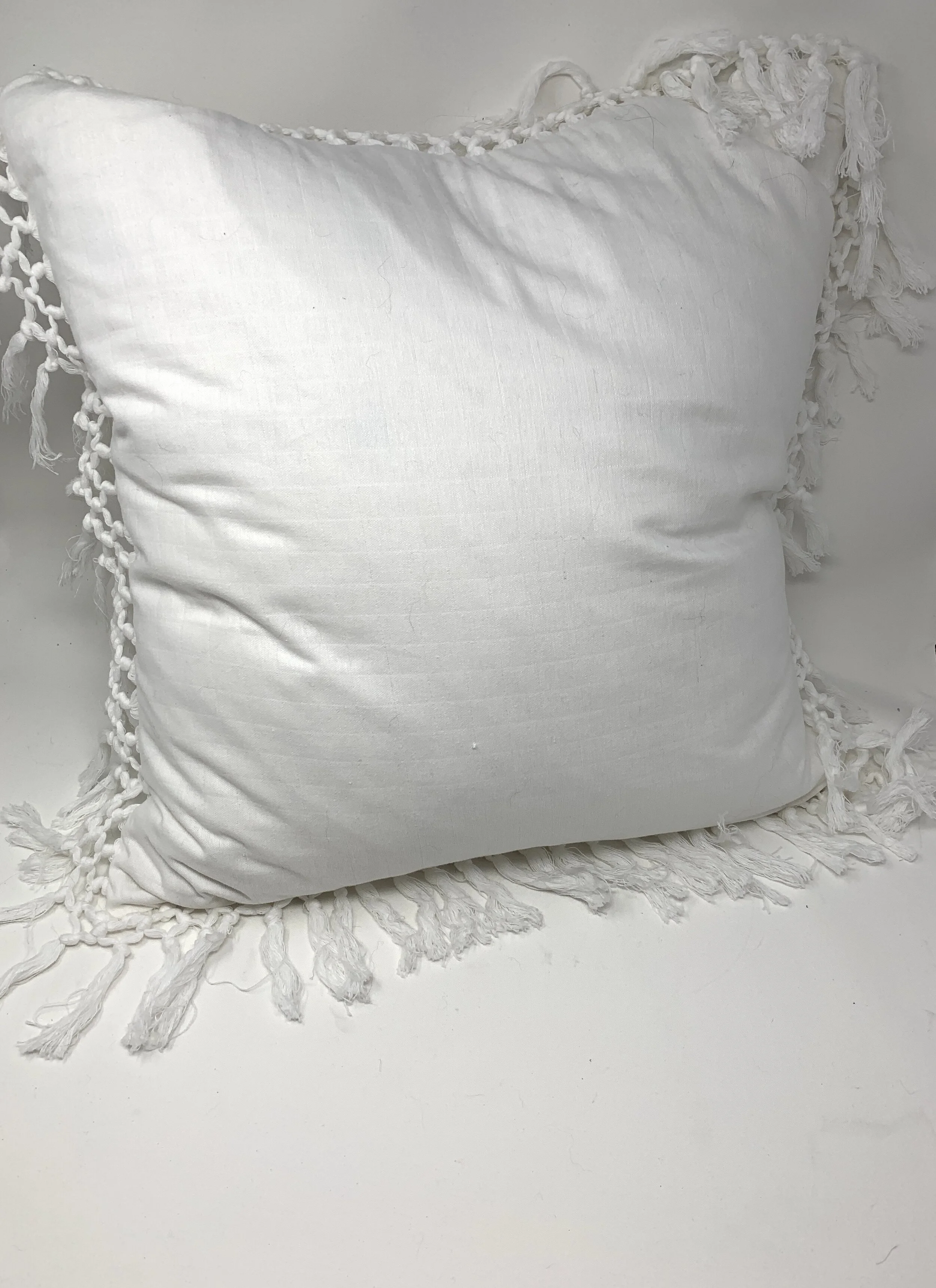 Shelby White Fringe Pillow
