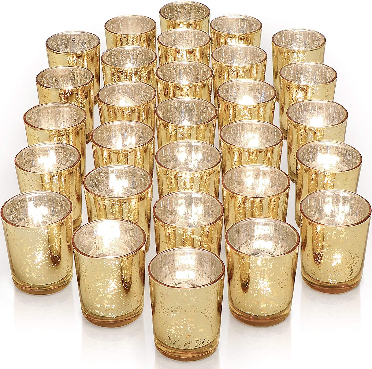 Gold Mercury Glass Votives