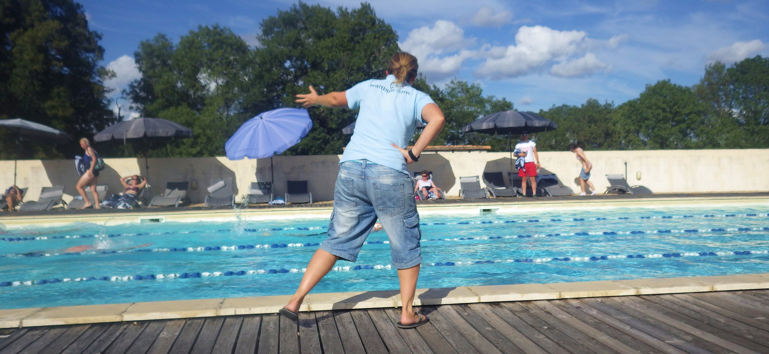 swimming at Les Stables