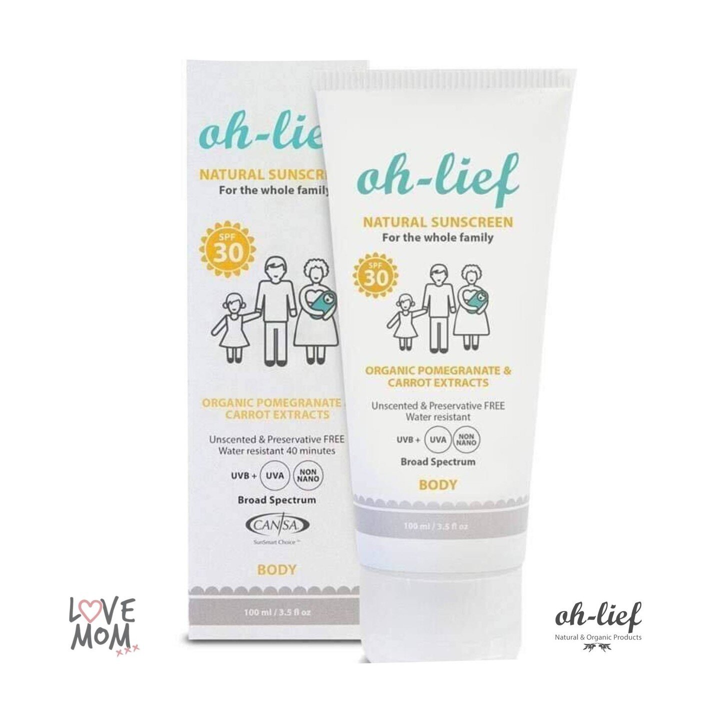 🌞OH-LIEF NATURAL BODY SUNSCREEN🌞⁠
⁠
This broad-spectrum certified natural &amp; organic sunblock is made using non-nano zinc oxide, a natural soft mineral that sits on the skin without sinking in. That means the Oh-Lief sunscreen creates a physical
