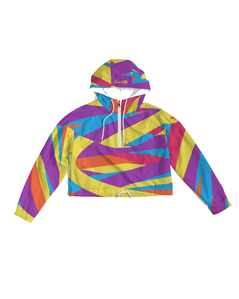 Multicolor Cropped Windbreaker