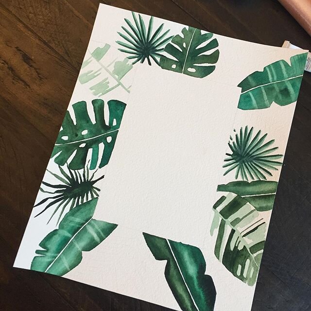Another &ldquo;in progress&rdquo; shot. I wanted to finish this one in time for Palm Sunday but didn&rsquo;t make it! But it&rsquo;s coming along well! Love giant tropical palms and leaves! ❤️ 🌴 #lschottartistry #lschottartistry2020goals #watercolor