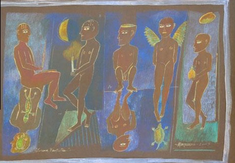  Jose De Jesus Garcia Montebravo  Figures  Gouache on paper, 30 x 40”  Signed 