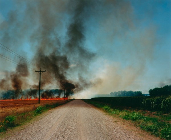  Bruce West  Burning Fields: (Mississippi Delta)  TAKE TIME TO APPRECIATE (Mississippi Delta)  Available in C-print or archival pigment print  ca. 2000  Image size 16x20 inches  Signed and editioned 