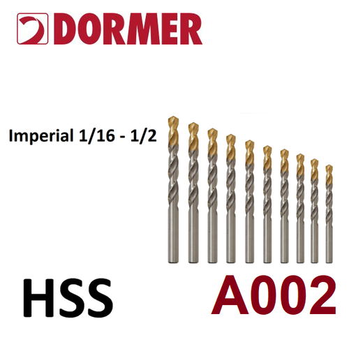 DORMER A002 HSS Tin Coated Jobber Drills High Speed Steel Twist Bits 7mm   X 10