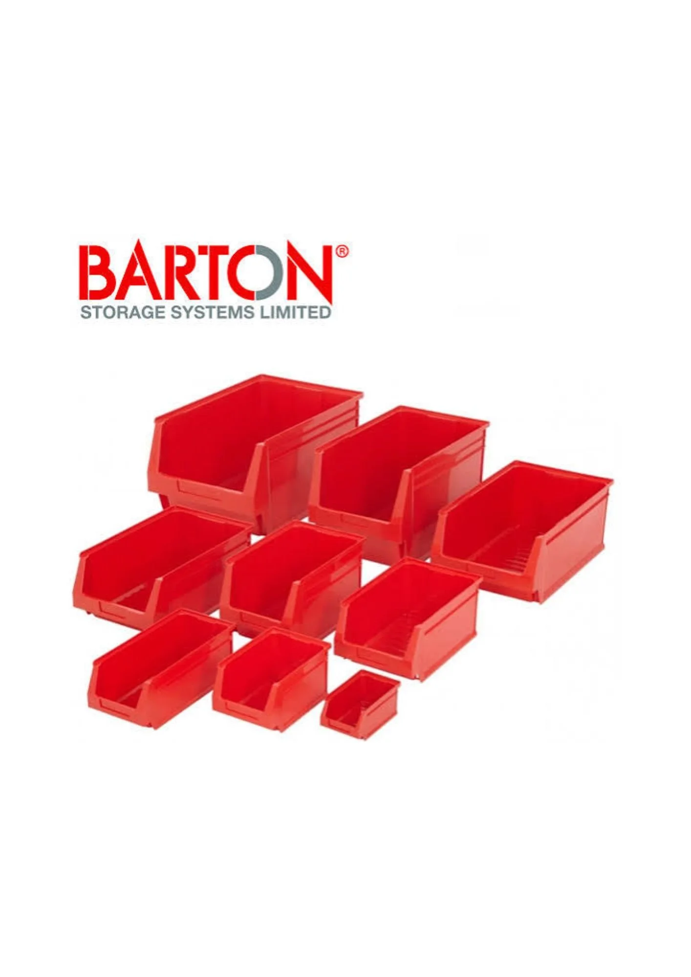 BARTON Red Plastic Parts Storage Lin Bins TC1 - TC7