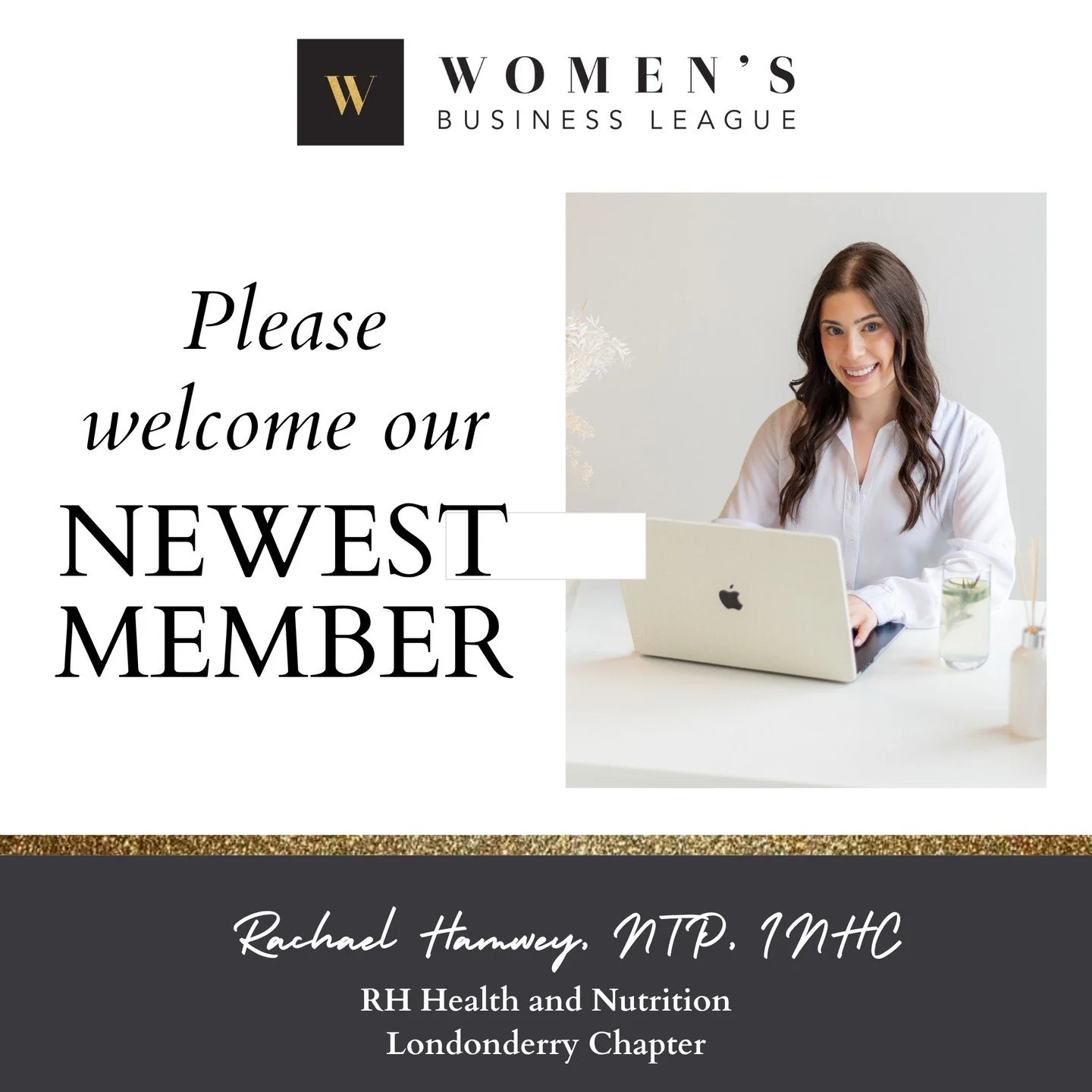 On behalf of the Londonderry Chapter of @womensbusinessleague , please join us in welcoming Rachael Hamwey!
We are so excited to have her and look forward to working together to inspire, empower and grow our collective businesses. 
Find out more abou