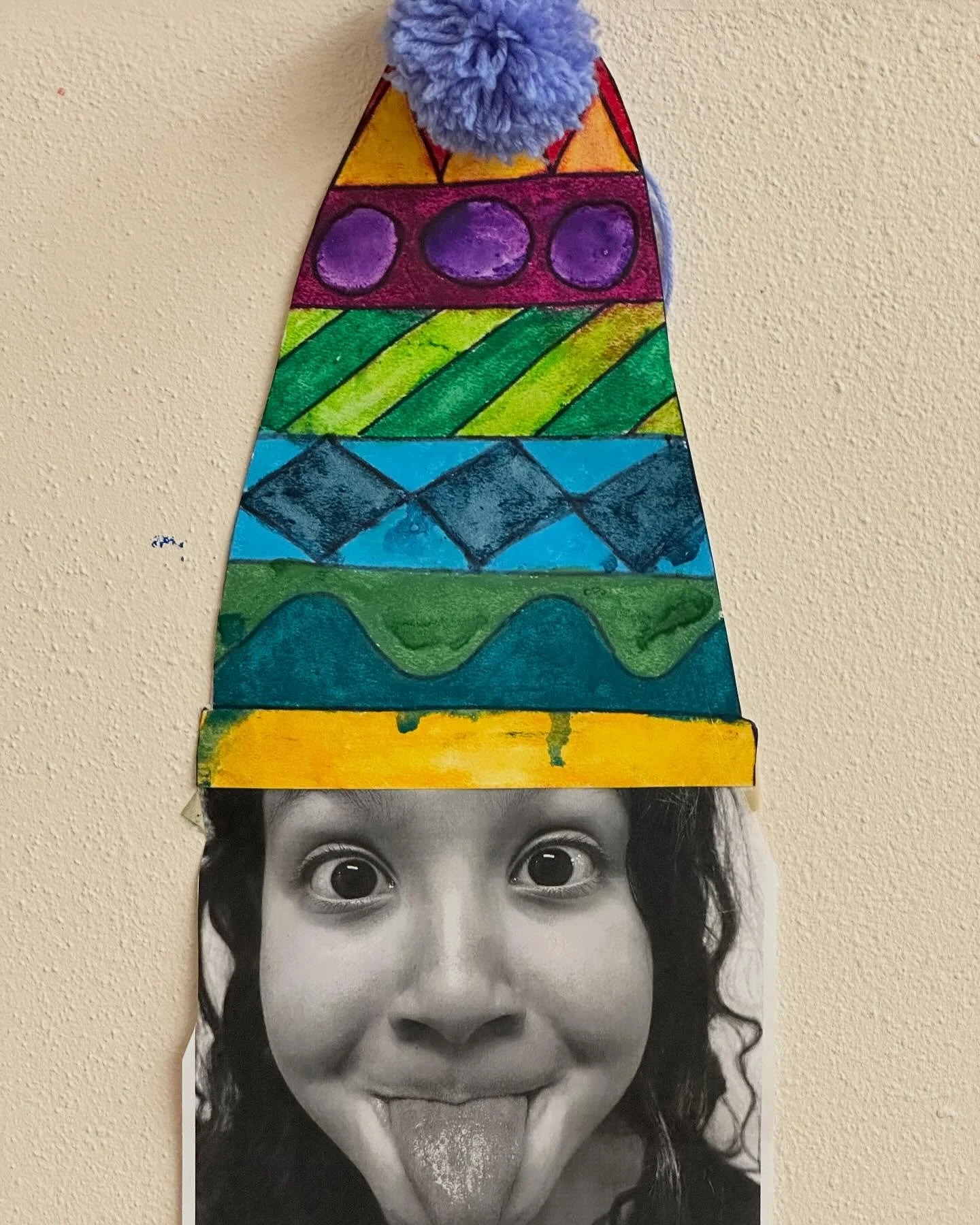 Our hats won&rsquo;t keep you warm but they might make you smile. Our students designed their own hat and made a pompom for the top. #winterhats #matheiaschool #pompoms #kidsart #arteveryday #smallschool #seattle #ballard