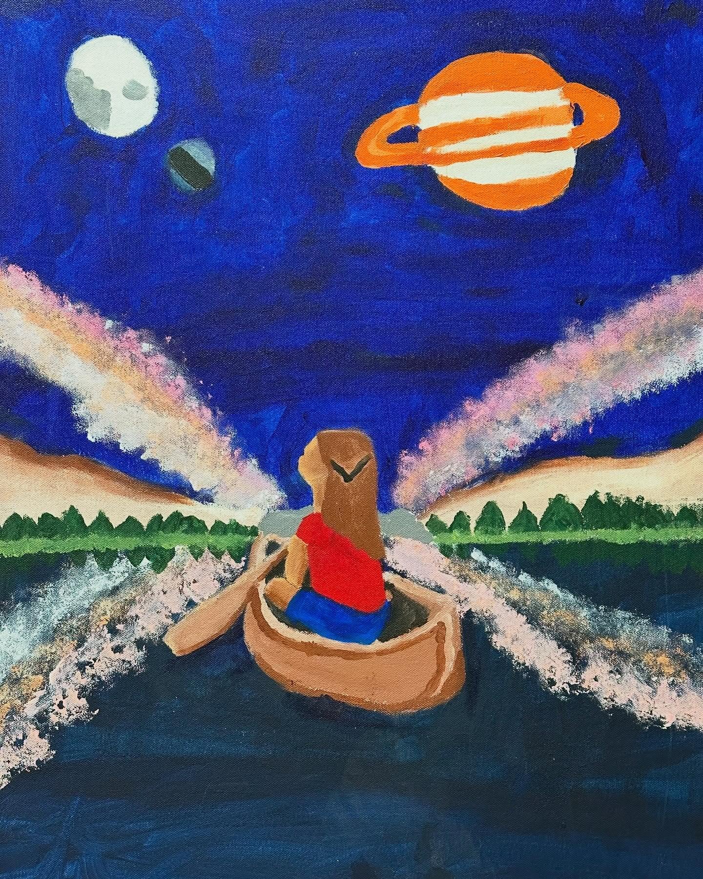 A selection of third and fourth grade acrylic paintings. #matheiaschool #kidsart #acrylicpaintings #3rdgrade #4thgrade #artisimportant