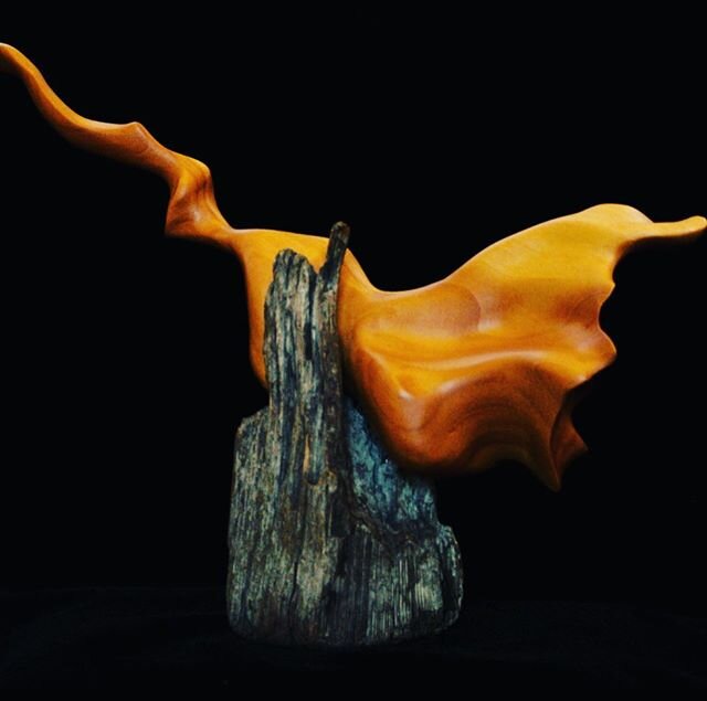 &ldquo;Nightwind&rdquo;
I realized that as I have been doing more writing lately, I was sharing very little actual sculpture here. This is an early piece, &ldquo;Nightwind&rdquo;. To me, it&rsquo;s about seeing the invisible. (Poplar on found wood ba