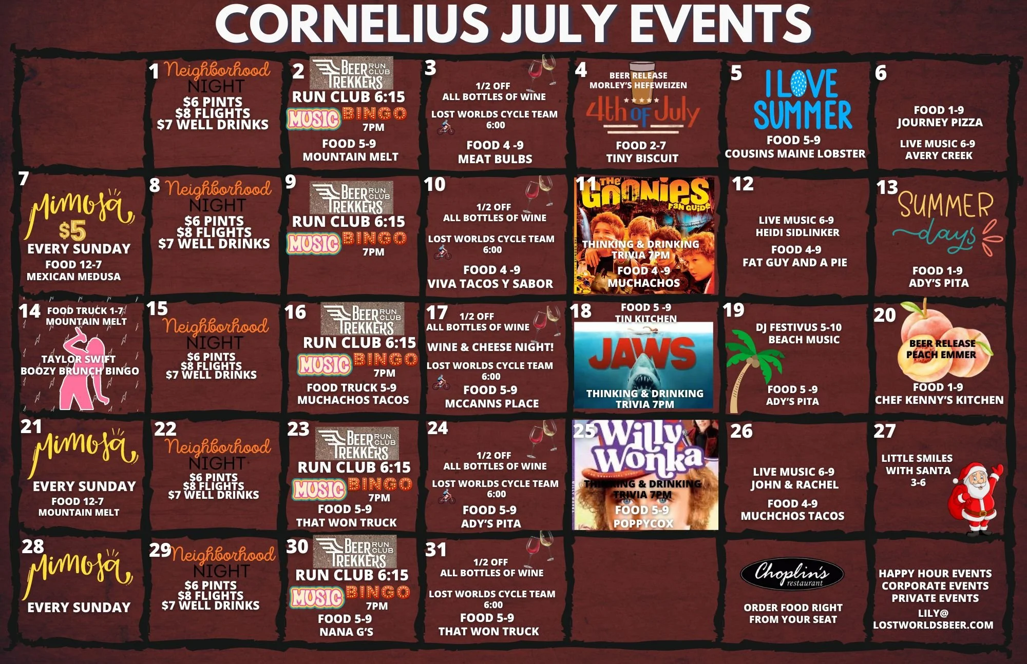 Cornelius Event Calendar — Lost Worlds Brewing