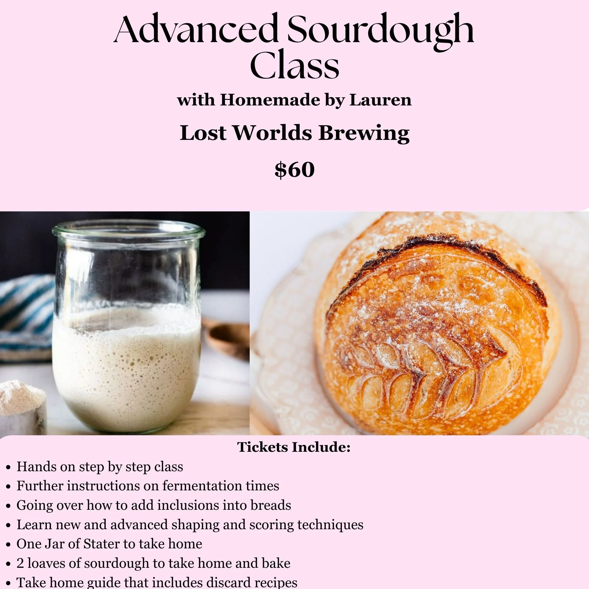 Advanced Sourdough Bread-Making Course (Charlotte Taproom) June 21st  from 11 to 1pm