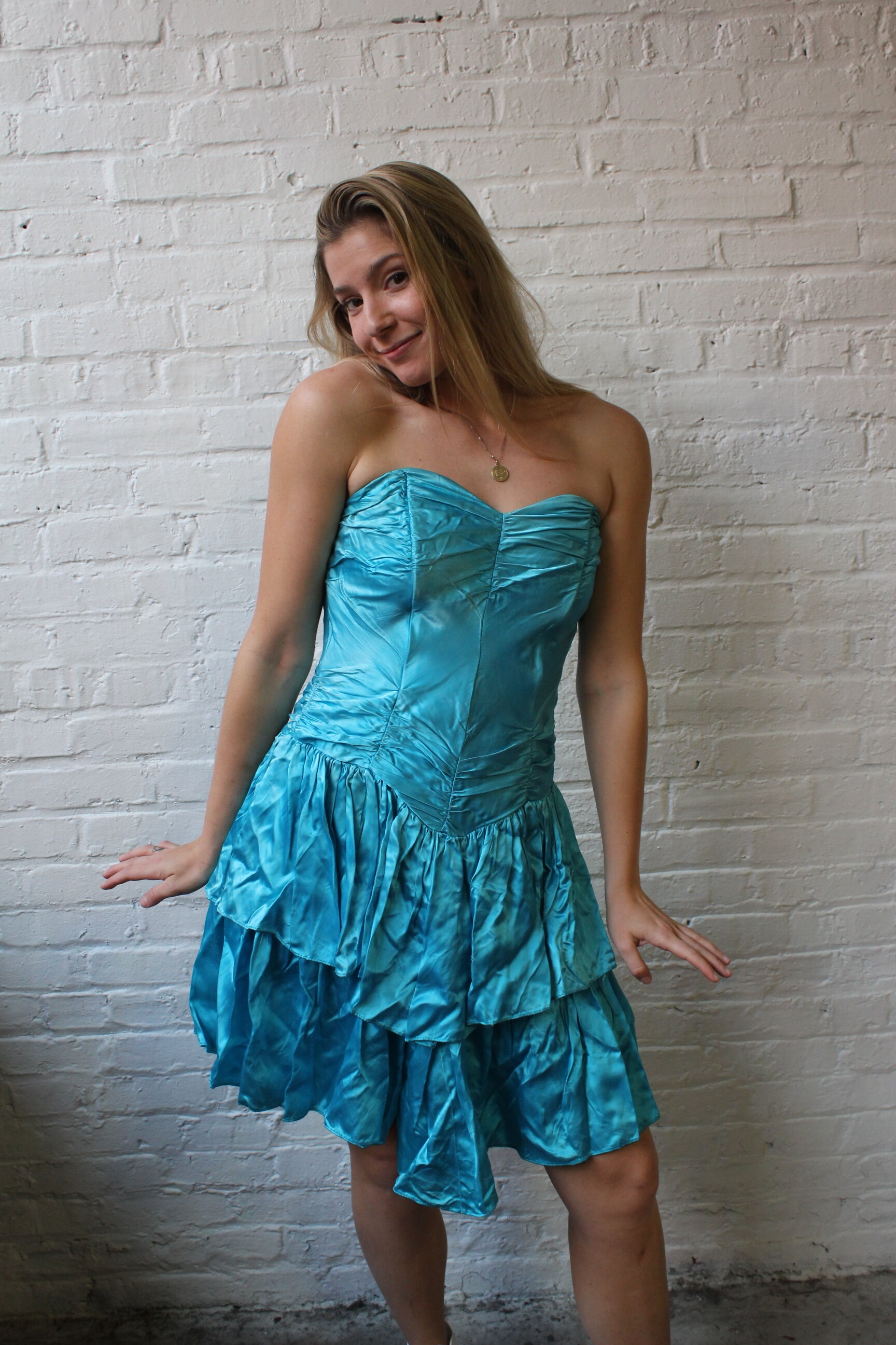 1980's Electric Blue Party Dress 