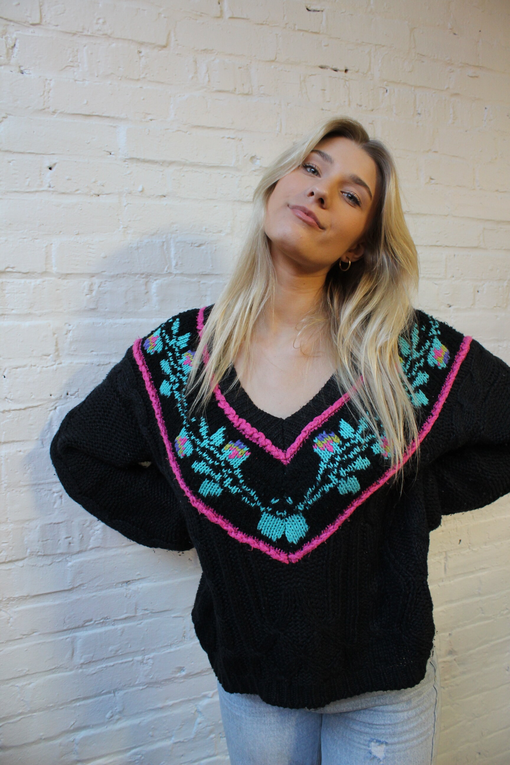 1980's Hand Knit Ivy Sweater