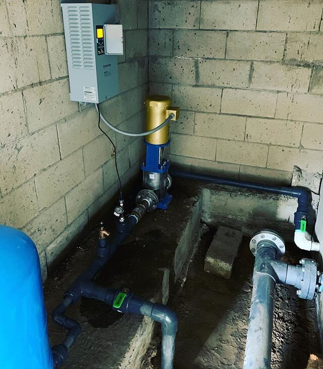 A simple booster system with a VFD inside an underground vault. #gouldspumps #pentairwater