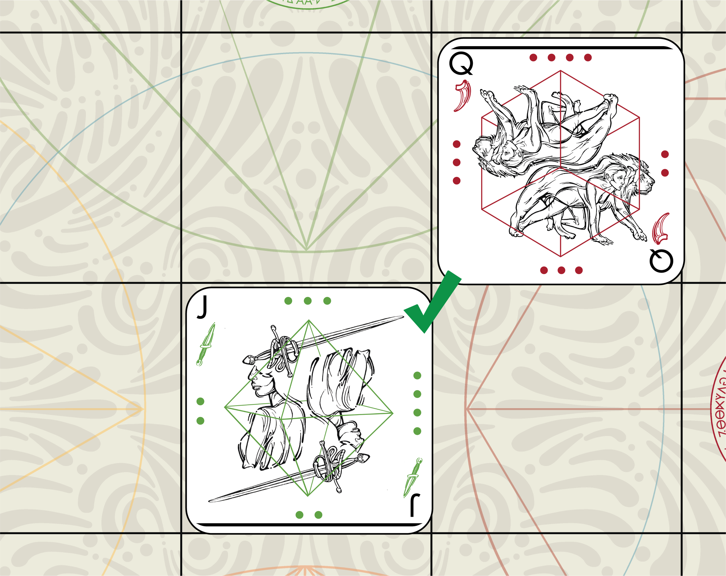 Here, the South player has selected their Jack of Blades to be the Dragoon.