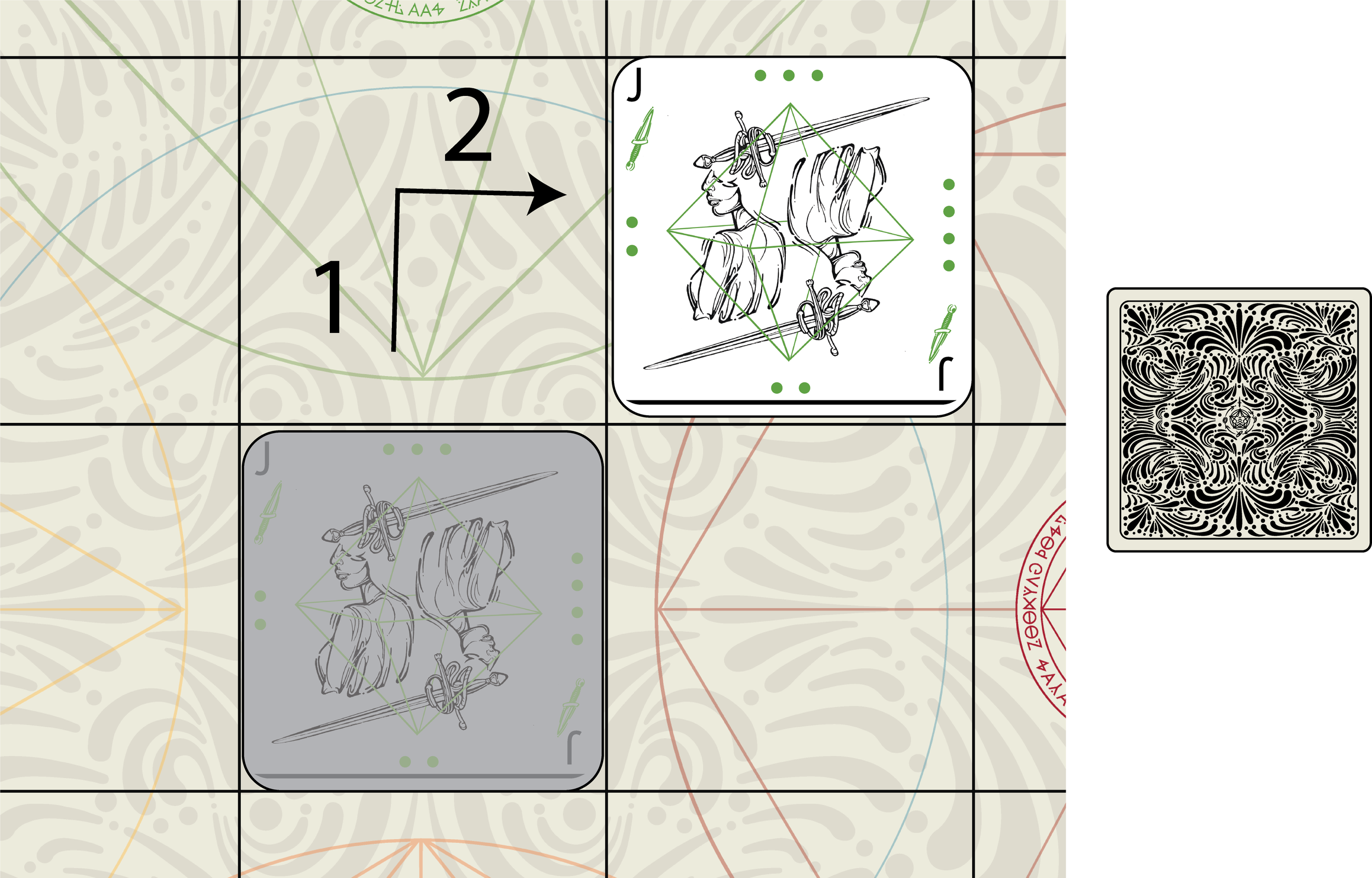 The Jack of Blades must move twice; it uses these movements to capture North’s Queen of Claws.