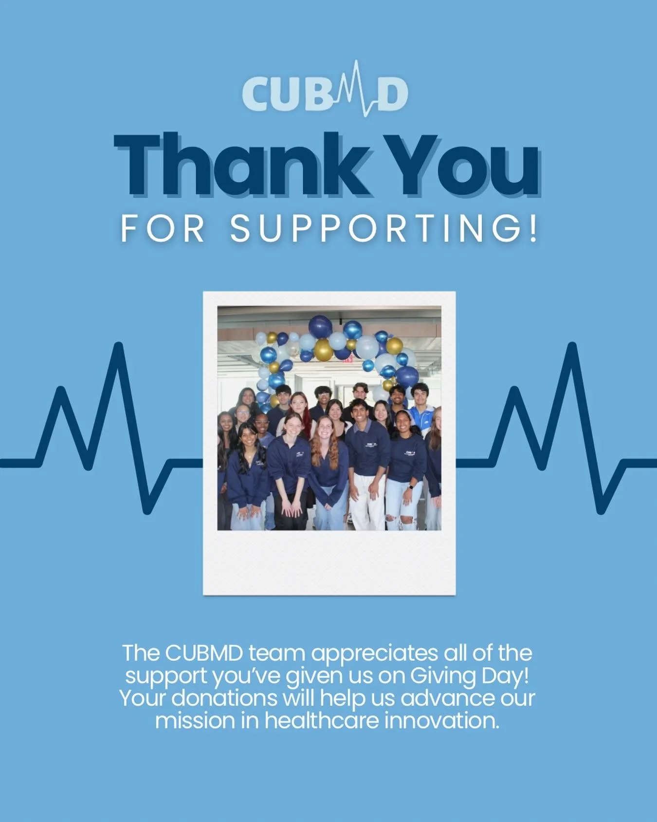 Thank you for supporting CUBMD in meeting our goal on Giving Day! 😊🙌