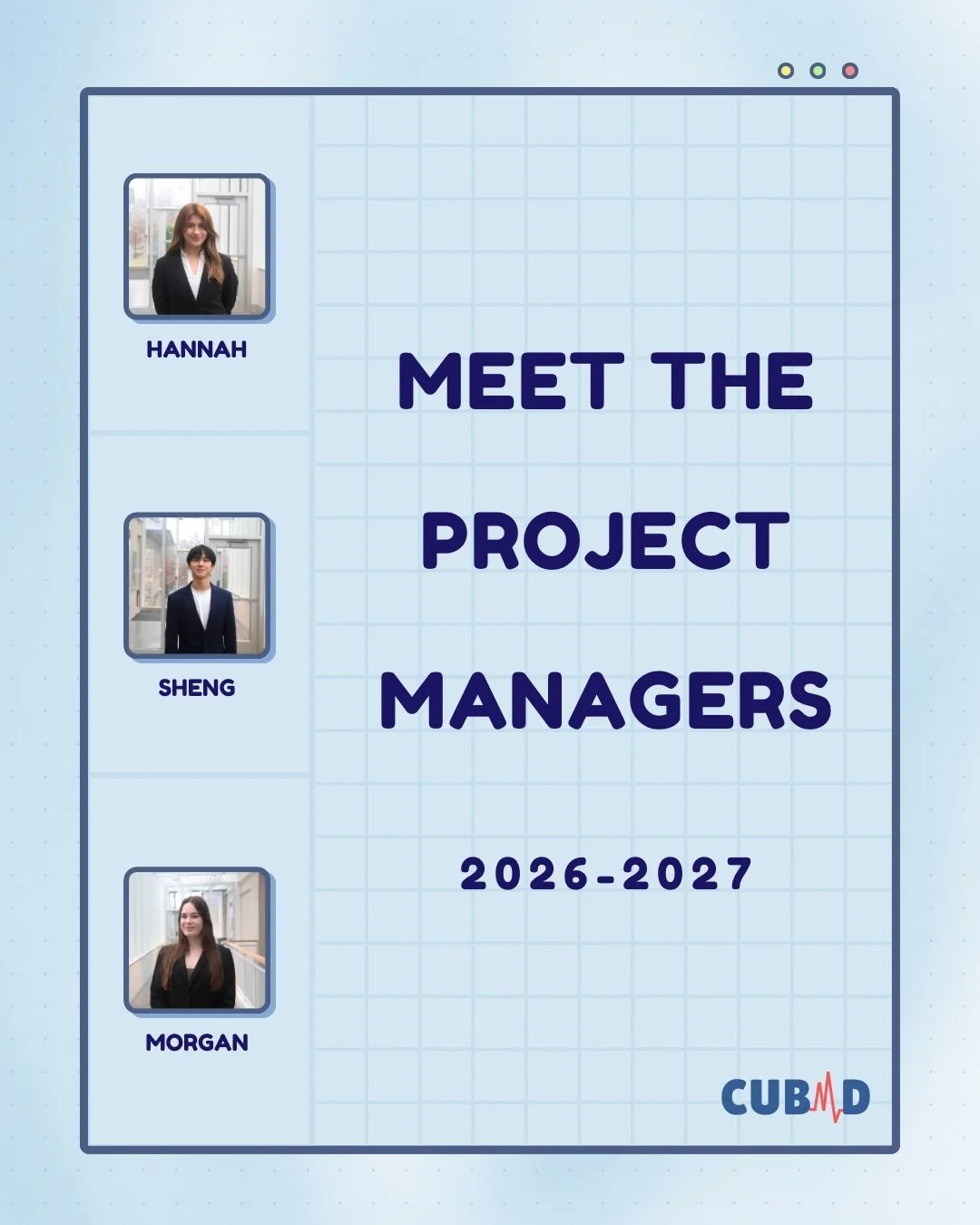 ❗️You have a new notification❗️
Meet our PMs for the 2026-2027 year 🫶

Stay tuned for more updates about coffee chats and applications coming soon 🗒️