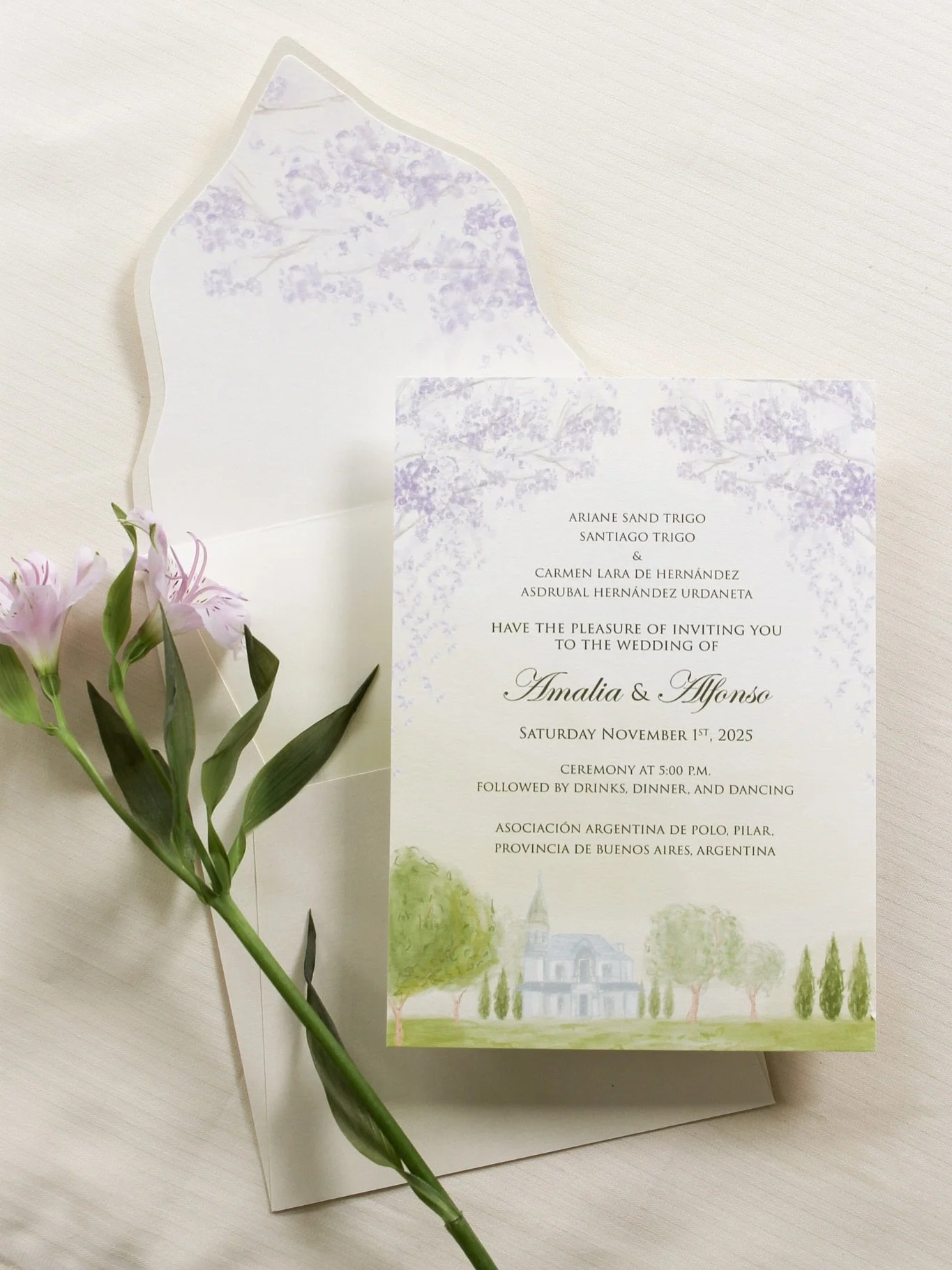 Dreamiest stationery for a fairytale wedding🪻🤍

Amalia &amp; Alfonso celebrated their wedding this weekend 🤍 Discover how their venue &amp; the jacaranda tree were the protagonists of this invite! 👩🏻&zwj;🎨

Looking for fine stationery for your 